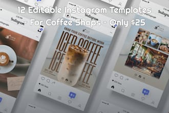 design editable canva templates for coffee shops on instagram