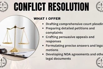 draft court pleadings, petition, appeal, answer, nda motion, lawsuit, complaint