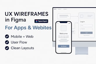 design a mobile app, website, and UX wireframes in figma
