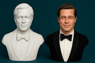 sculpt a custom 3d realistic head bust model in blender ready for 3d printing