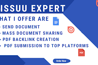 share your PDF document on authority sites like issuu for serp ranking
