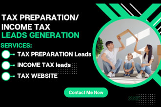 tax preparation leads income tax leads bookkeeping leads financial advisor leads