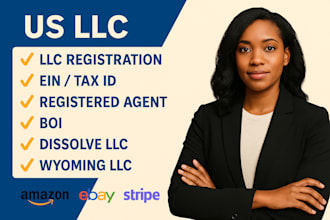 register your US llc, registered agent, ein file boi, dissolve, form wyoming llc