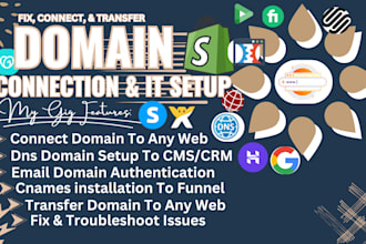connect domain, fix, transfer, redirect domain dns, godaddy, shopify, systeme io
