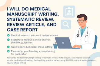 proofread medical manuscript, systematic review, and meta analysis on prisma