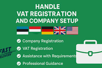 handle vat registration and company setup in estonia, hungary, germany, UK, USA
