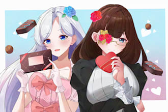 draw kawaii anime, vtuber illustration, fanarts