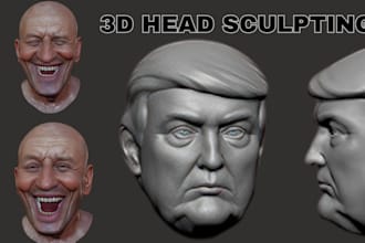 3d digital sculpture 3d head model 3d face sculpting 3d bust stl obj 3d printing