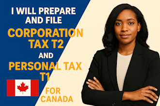 prepare and file t2 corporate and t1 personal tax returns in canada