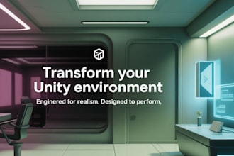 create custom 3d environments, level design, lighting effects for unity game