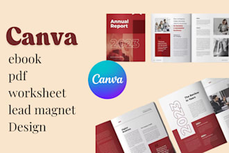 design canva ebook, lead magnet, PDF, workbook design, worksheet and KDP journal