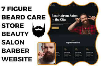 design beard care shopify store beard oil hair beauty salon barbershop website