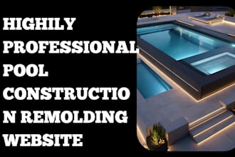 design a professional  pool website pool remolding  pool construction website