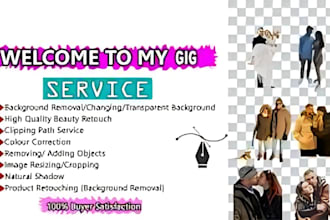 do photoshop editing, retouching, image resize, and background removal