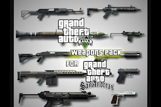 model fivem gun pack ,script ,chain and gta cars , fivem weapon , assets
