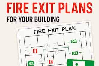draw fire exit and emergency plans