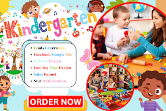 design kindergarten website preschool childcare leads daycare or school website