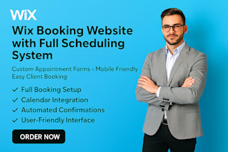 build a wix site with full booking system, scheduling, and appointment forms