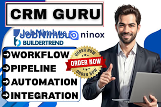 setup zapier integration for jobnimbus buildertrend, ninox and crm tools
