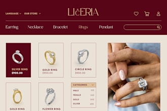 design shopify store, jewelry store