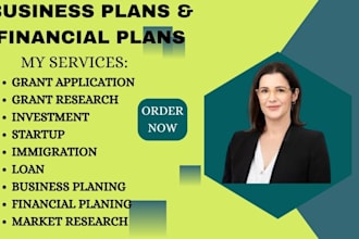 be your business plan writer, financial plan for startups ,loan application, h1b