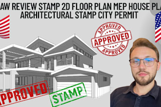 draw review stamp 2d floor plan mep house plan architectural stamp city permit