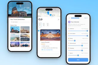 develop ai trip planner app, city tourism app, trip booking app, travel planner