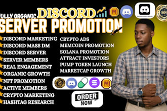 do discord server promotion, organic server promotion, discord active members