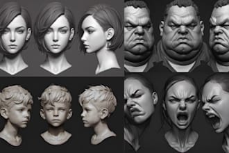 3d head bust 3d head model 3d sculpting 3d printing stl 3d character zbrush