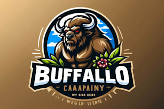 make your imagination buffalo mascot logo in just 12 hours