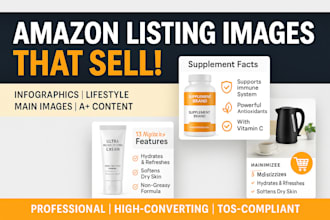 create amazon product listing images and infographics