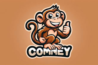 make elegant monkey mascot logo  for you in one day