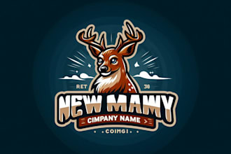 make a high quality deer mascot logo for you with new concept