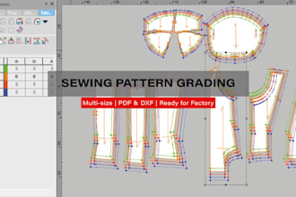 grade your sewing patterns into multiple sizes