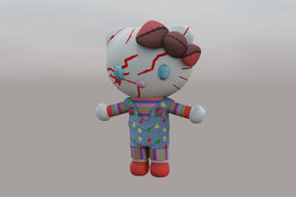 make 3d cartoon character model for game asset