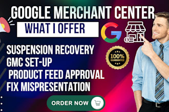 setup google merchant center, fix product listing issues website optimization