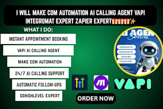 vapi ai calling agent, ai agent, make com automation, retell ai