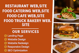 design restaurant website food catering food cafe food truck bakery website