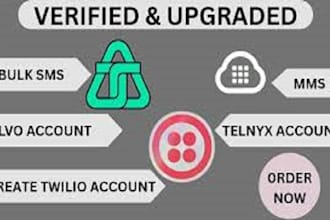 setup twilio, vonage, telnyx, sip trunk and account for bulk sms approval 10dlc