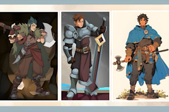 draw dnd character art fantasy illustration sheet game concept art for dnd party