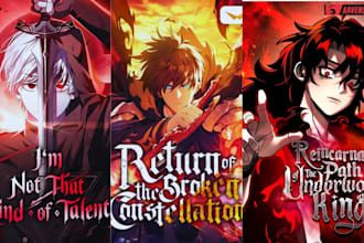 draw anime manga light novel cover shonen book cover design for webtoon webnovel