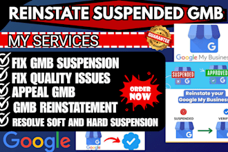 reinstate suspended gmb, fix appeal google my business suspension profile