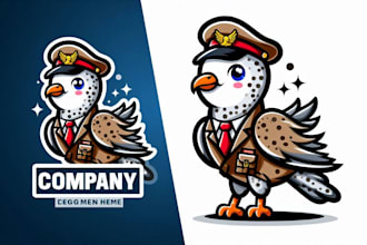 create spotted dove mascot logo for you with my on creativity