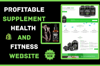 design suppplernent shopify store health fitness wellness nutrition website