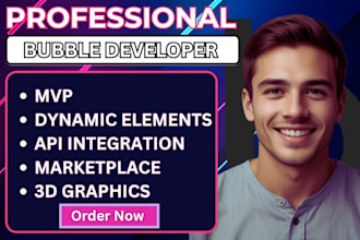 develop bubble io saas mvp, saas web app, bubble app developer, no code website