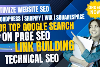 optimize website SEO on wordpress, shopify, showit, wix, duda or squarespace
