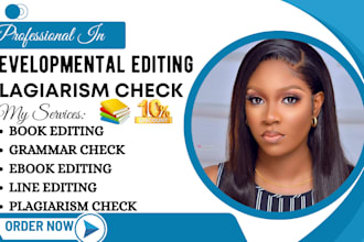 do book editing, line edit, plagiarism check, book proofreading