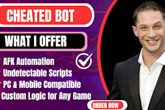 develop cheated bot python script bot  for automation, farming, or testing