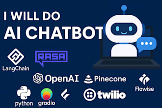 do ai chatbot with langchain rasa openai pinecone python gradio flowise twilio