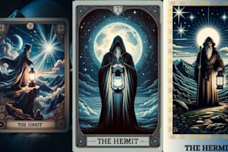 draw dark art tarot card character illustration art from your concept
